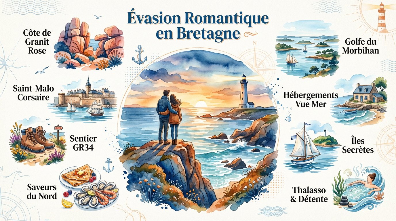 Petite maison de charme en bord de mer sur la côte bretonne pour un séjour en couple