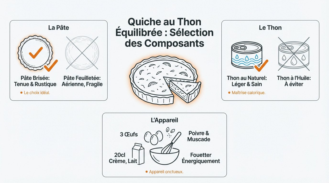 Quiche au thon dorée et croustillante dans son moule