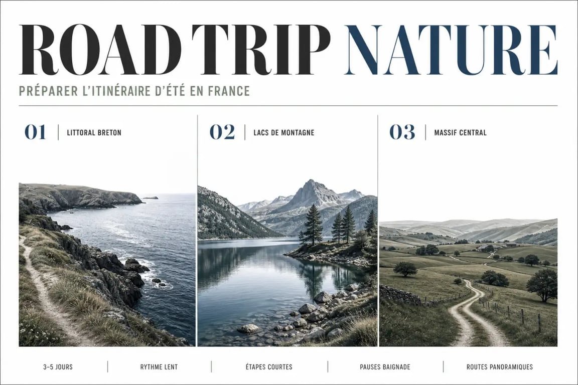 Préparer son road trip nature en France cet été avec un aperçu des littoraux, montagnes et campagnes