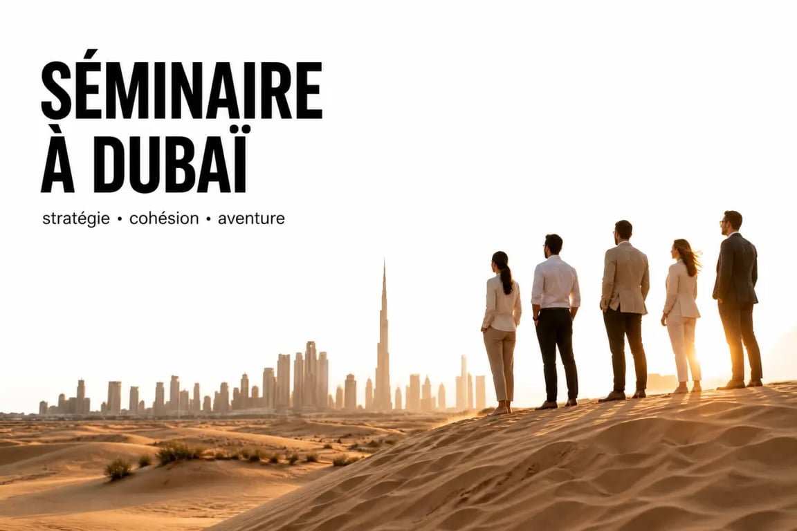 Organiser un séminaire d'entreprise axé sur le tourisme d'aventure à Dubaï dans le désert au coucher du soleil