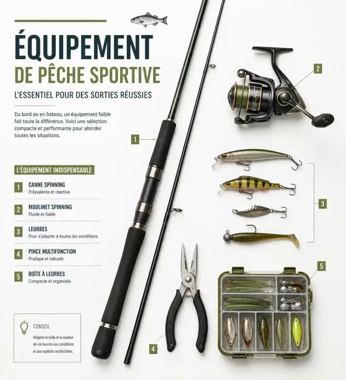 Équipement minimaliste et organisé pour un premier séjour de pêche sportive en Loire-Atlantique