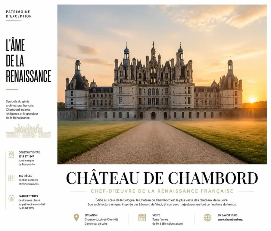Château de Chambord en Loir-et-Cher lors d'une escapade nature et patrimoine