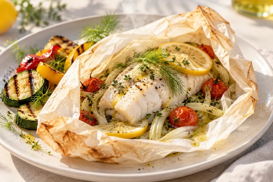 Recettes et idées gourmandes autour des produits de la mer avec une papillote de poisson au citron